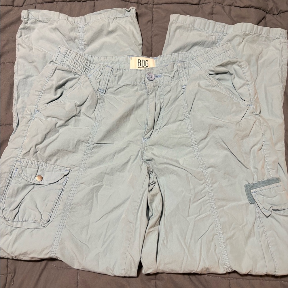 BDG Light Blue Elastic Waist Cargo Pants Womens Size Large
